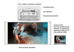 Projektor Epson EB-1420Wi, UST-interaktvny+tabua+notebook DELL+mont