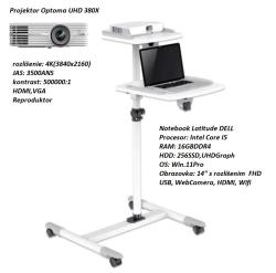 Kompletn mobiln projekn set s projektorom Optoma a Dell notebookom.