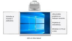 Ultra - krtky interakt.projektor s MGK tabuou s krdlami 120x200 s potaom a montou