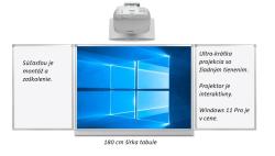 Ultra - krtky interakt.projektor s MGK tabuou s krdlami 120x180 s potaom a montou