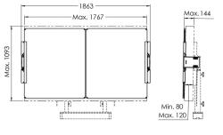Postrann biele tabule pre 75"displeje