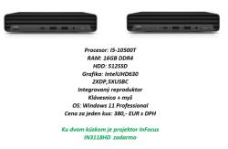 Pota,EliteDesk 800 G6 Mini,I5-10500T,16GB,512SSD,IntelUHD630, 2XDP,5XUSBC