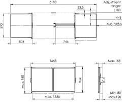 Postrann biele tabule pre 65" displeje